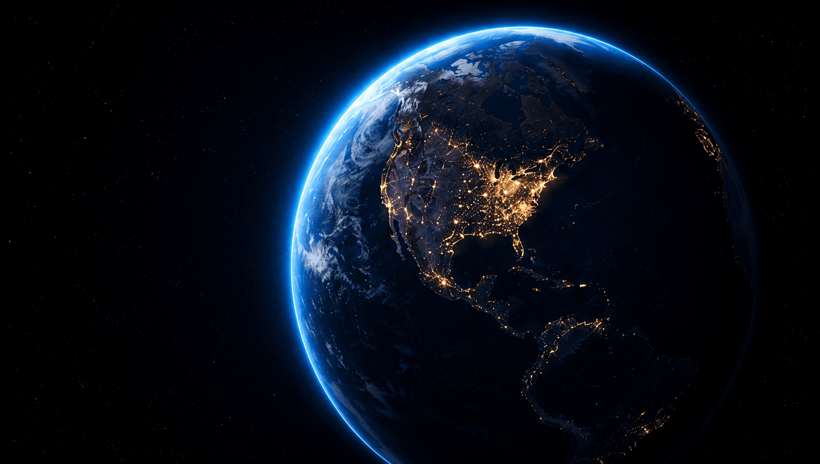 Earth at night from space